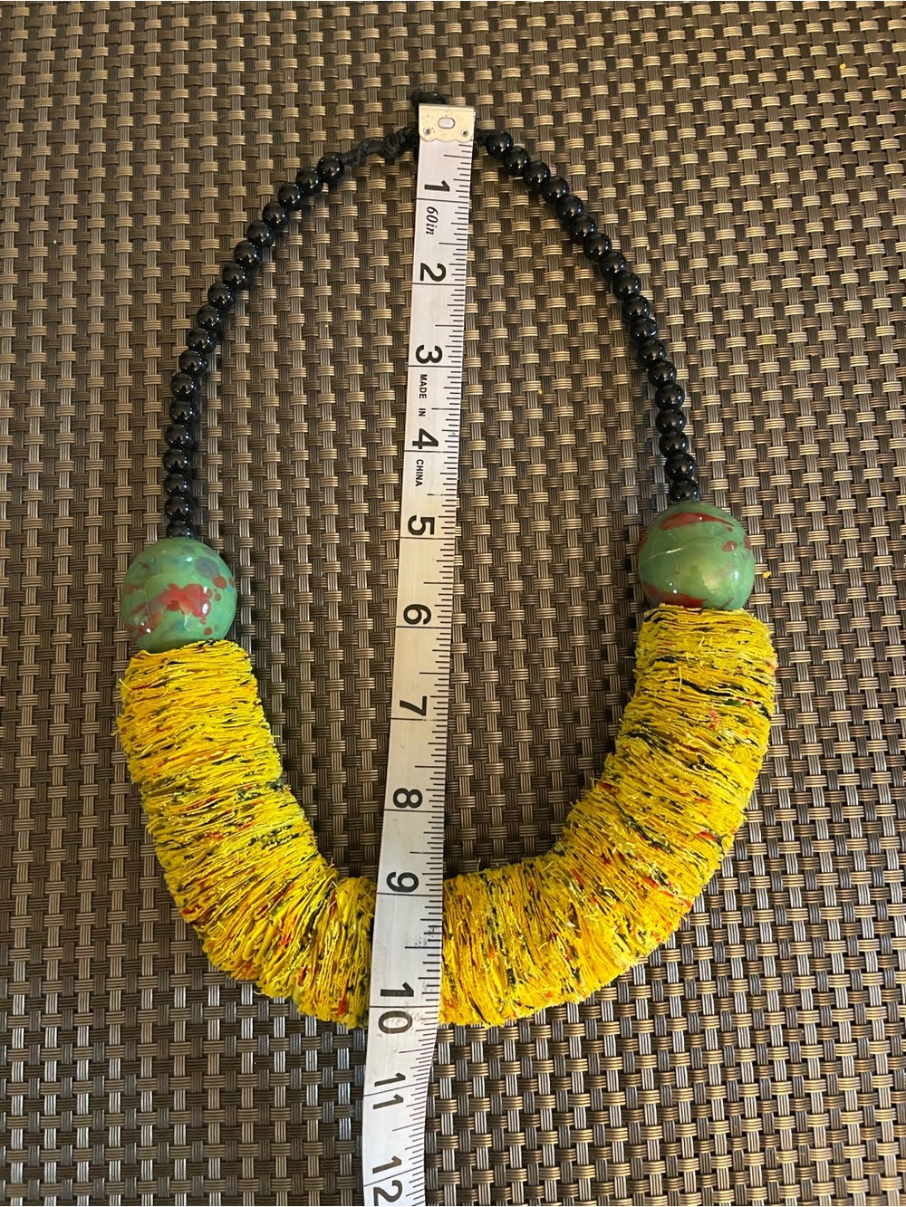 Handmade African Fabric Statement Necklace - Picture 7 of 7
